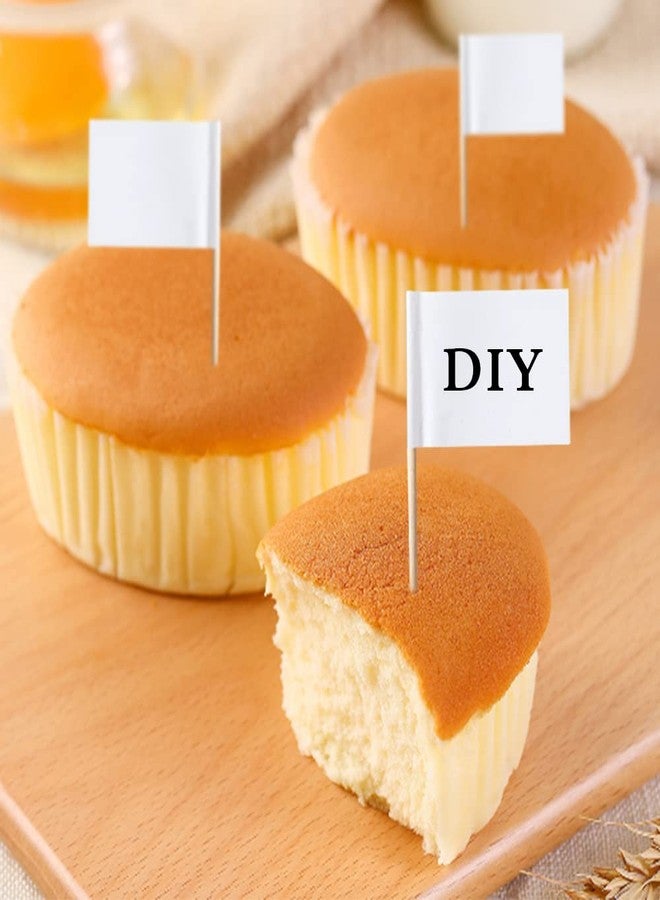 mflagperft Blank Flag Toothpicks Food Labels for Party Buffet Small Mini Toothpick Flags Cocktail Picks Food Signs for Appetizers, Cupcakes, Charcuterie, and Buffet(White) - Image 4